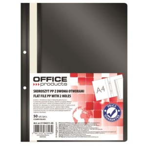 Set 5 dosare plastic cu șină și 2 perforații OFFICE Products, negru