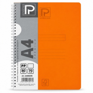 Caiet cu spirală Paperland A4, 80 file, dictando, 70 g/mp, copertă din plastic PP