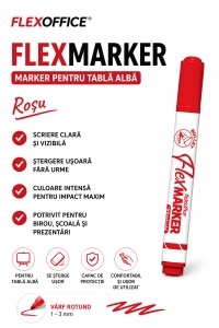 Marker FLEXOFFICE whiteboard,Rosu - Img 2