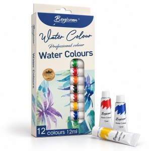 Set acuarele Boyixuan, 12 culori x 12 ml, tuburi individuale - Img 2