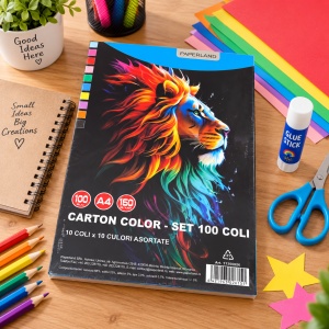 Carton colorat Paperland A4, 160 g/mp, 100 coli, 10 culori asortate - Img 4