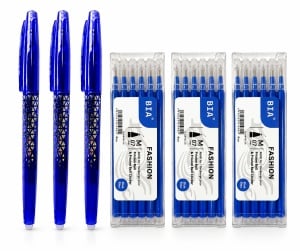 Kit BIA – 3 Pixuri cu Ștergere + 18 Rezerve, 0.7 mm