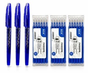 Kit BIA – 3 Pixuri cu Ștergere + 18 Rezerve, 0.7 mm