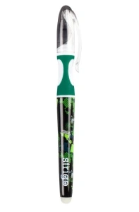 Stilou cu cerneala care se sterge+dispozitiv de curatare penita +2 rezerve cerneala,design verde - Img 3