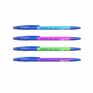 Set 4 Pixuri ErichKrause Stick&Grip Neon 0.7 mm, Culori Neon Asortate