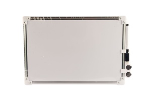 Set tablă magnetică whiteboard 40×60 cm, dublă față, cu 3 markere, burete și 6 magneți