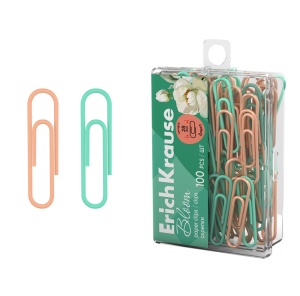 Agrafe de hartie acoperite cu vinil ErichKrause Pastel Bloom, 28mm, asortate100 buc/set