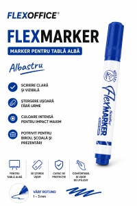 FLEXOFFICE Marker Whiteboard, albastru - Img 2