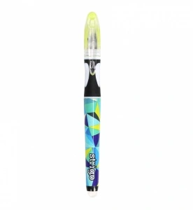 Stilou Strigo cu Cerneală Albastră care se Șterge + Dispozitiv Curățare Peniță + 2 Rezerve – Design Geometric - Img 3