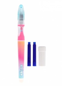 Stilou Strigo Gradient cu Cerneală Albastră care se Șterge + Dispozitiv Curățare Penița + 2 Rezerve - Img 3