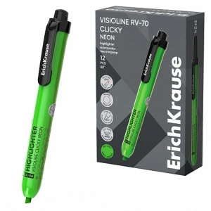 Evidentiator retractabil EricKrause Visioline RV-70 Clicky Neon , Verde
