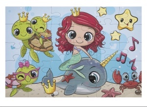 Puzzle Moxy Sirenă, 30 piese, 25x18 cm - Img 2