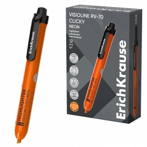 Evidentiator retractabil ErichKrause Visioline Rv-70 Clicky Neon , Orange