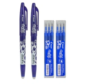Set 2 Pixuri Pilot FriXion, cu radiera + 6 rezerve 0.7 mm, scriere albastra