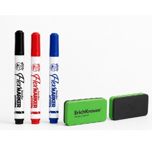Set Markere Whiteboard + Burete Magnetic – 4 Piese