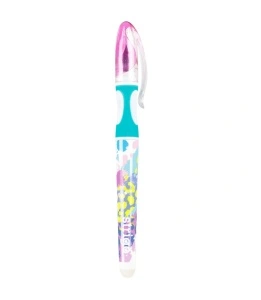 Stilou Strigo cu Cerneală Albastră care se Șterge + Dispozitiv Curățare Penița + 2 Rezerve – Design Roz - Img 3