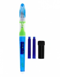 Stilou Strigo cu Cerneală Albastră care se Șterge + Dispozitiv Curățare Penița + 2 Rezerve – Design Cosmos - Img 3