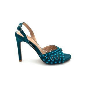 Alma en Pena SatinPetrolHeels