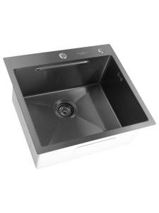 Chiuveta de bucatarie handmade Sandonna HD5550 cu tavita si dozator incluse - Img 10
