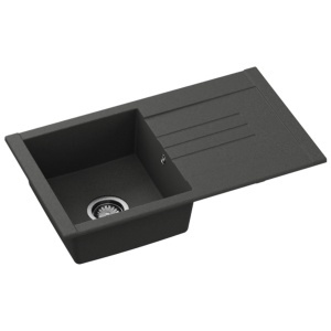 SET Chiuveta granit compozit SanDonna Arona negru + Baterie cu dus extractabil Charlotte negru - Img 2