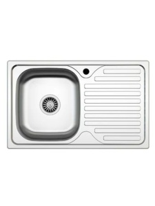 Chiuveta de bucatarie din inox 76x50 cm, cuva pe stanga, SanDonna PS7650