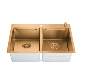 Chiuveta handmade SanDonna HD7850 dubla Copper - Img 2