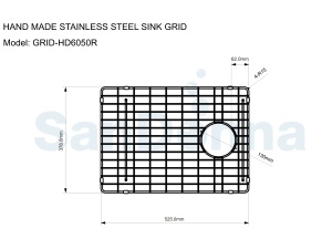 Gratar de protectie din inox pentru chiuvete - Sandonna HD6050R - 37.6 x 52.5cm - Img 2
