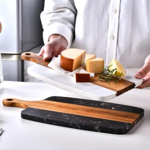 PACHET Chiuveta de bucatarie din granit compozit cu 2 cuve Edyta + Baterie flexibila Andra alb + tocator + ustensile din bambus pentru gatit - Img 9