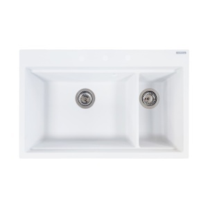 SET Chiuveta din granit compozit cu 2 cuve SanDonna MAGDALENA + Baterie flexibila SanDonna LOLA - Img 11