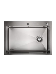 SET Chiuveta SanDonna HD7050 auriu din inox handmade cu dozator de sapun, tavita de scurgere si tocator + Baterie flexibila SanDonna Mona - Img 4