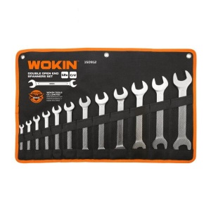 Set de 12 chei duble cu cap deschis Cr-V WOKIN 6-32 mm