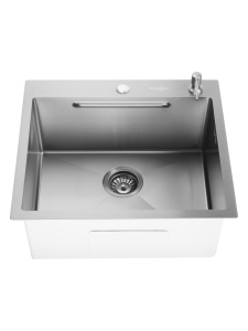 Chiuveta de bucatarie handmade Sandonna HD5550 cu tavita si dozator incluse - Img 6