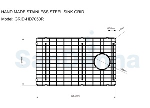 Gratar de protectie din inox pentru chiuvete - Sandonna HD7050R - 37.6 x 62.5cm - Img 2