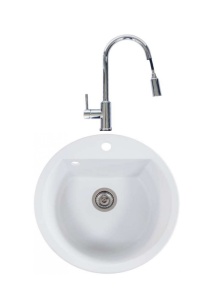 SET Chiuveta din granit compozit SanDonna LENA + Baterie SanDonna CAMI cu dus extractabil