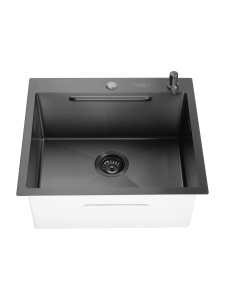 SET Chiuveta SanDonna HD5550 inox cu dozator si tavita + Baterie SanDonna Charlotte cu dus extractabil - Img 2