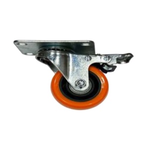 Roata pivotanta Technoworker portocalie 75 mm cu frana - AS8010