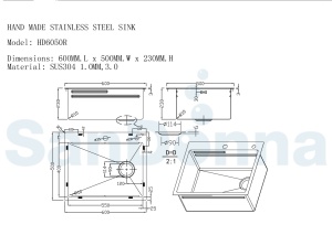 SET Chiuveta din inox SanDonna HD6050 cu dozator de sapun si tavita de scurgere + Baterie cu dus extractabil SanDonna Cami - Img 9
