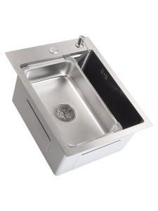 SET Chiuveta inox cu tavita si dozator SanDonna HD4050 + Bateria de bucatarie pivotanta Sandonna Nera - Img 7
