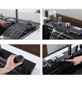 Chiuveta de bucatarie multifunctionala SanDonna HD7550 + consola cu baterie, spalator de pahare si accesorii incluse - Img 10