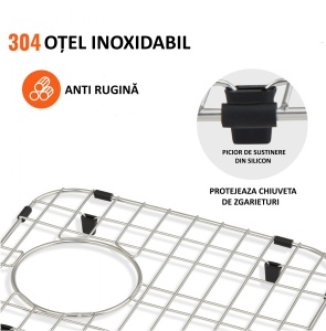 Gratar de protectie din inox pentru chiuvete - Sandonna HD4050R - 37.6 x 32.8cm - Img 3