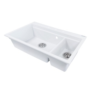 SET Chiuveta din granit compozit cu 2 cuve SanDonna MAGDALENA + Baterie flexibila SanDonna LOLA - Img 12