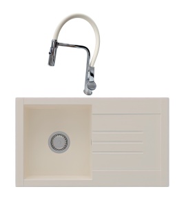 SET Chiuveta SanDonna ARONA 760 bej + Baterie SanDonna ANDRA bej - Bej