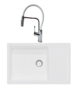SET Chiuveta SanDonna EWELINA alb + Baterie SanDonna ANDRA alb - Alb
