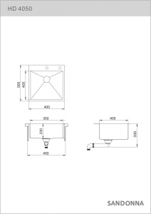Chiuveta de bucatarie handmade Sandonna HD4050 - Img 10