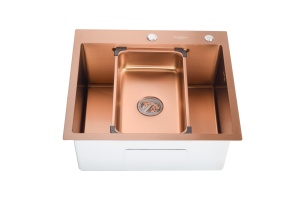 Chiuveta de bucatarie handmade Sandonna HD5550 cu tavita si dozator incluse - Img 7