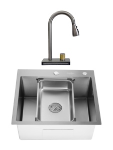 SET Chiuveta SanDonna HD5550 din inox cu tavita si dozator de sapun + Baterie SanDonna Aster multifunctionala cu casacada - Img 3