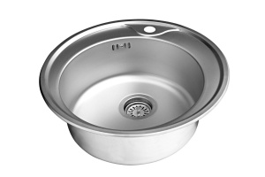 Chiuveta de bucatarie din inox 50×50 cm, rotunda, SanDonna PS50 - Inox - Img 2