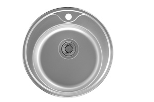 Chiuveta de bucatarie din inox 50×50 cm, rotunda, SanDonna PS50 - Inox