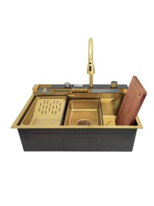 Chiuveta de bucatarie multifunctionala SanDonna HD7550 + consola cu baterie, spalator de pahare si accesorii incluse - Img 4