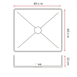 Lavoar de baie din inox Sandonna HD4040, Negru - Img 7
